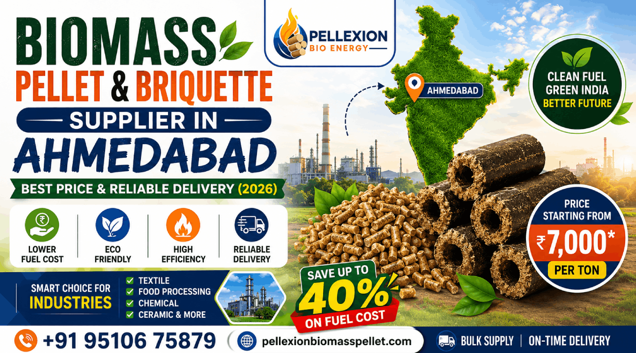 Biomass Pellet & Briquette Supplier in Ahmedabad – Best Price & Reliable Delivery (2026)