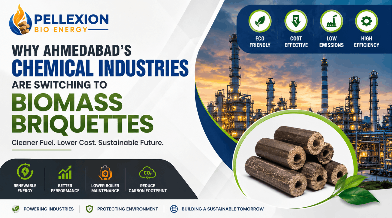 Why Ahmedabad’s Chemical Industries Are Switching to Biomass Briquettes
