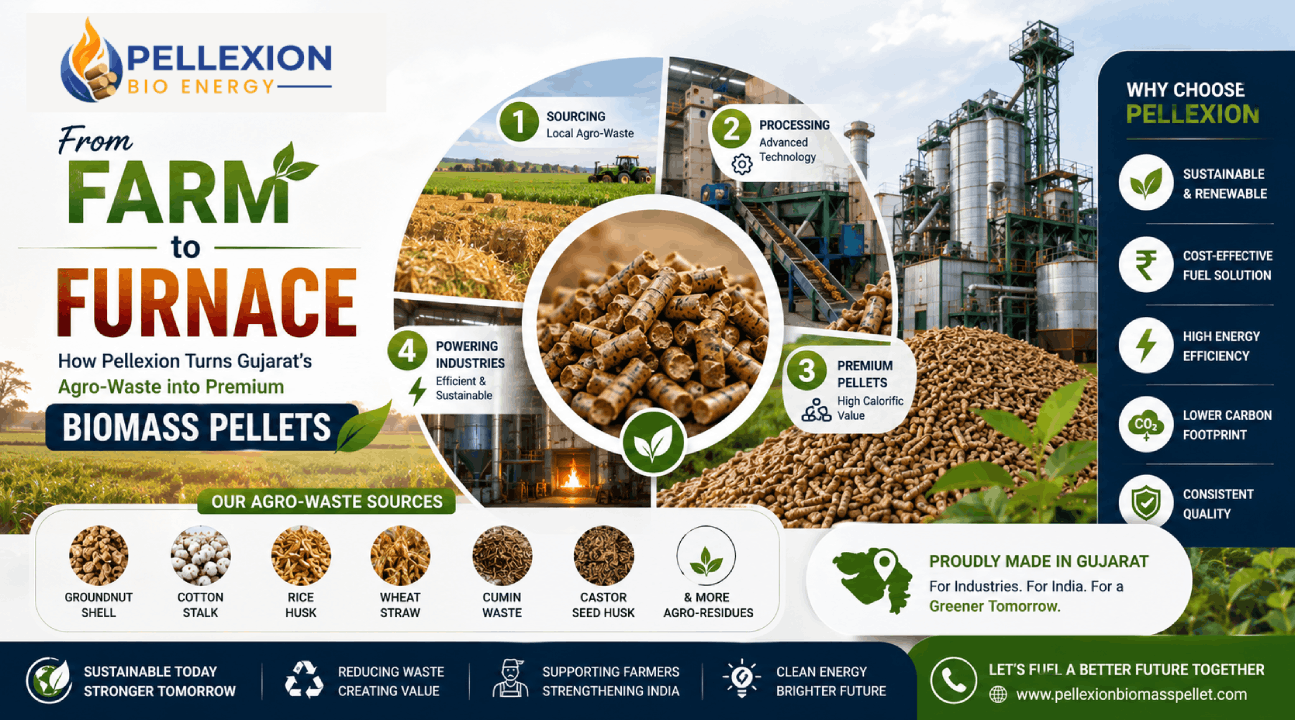 From Farm to Furnace: How Pellexion Turns Gujarat’s Agro-Waste into Premium Biomass Pellets